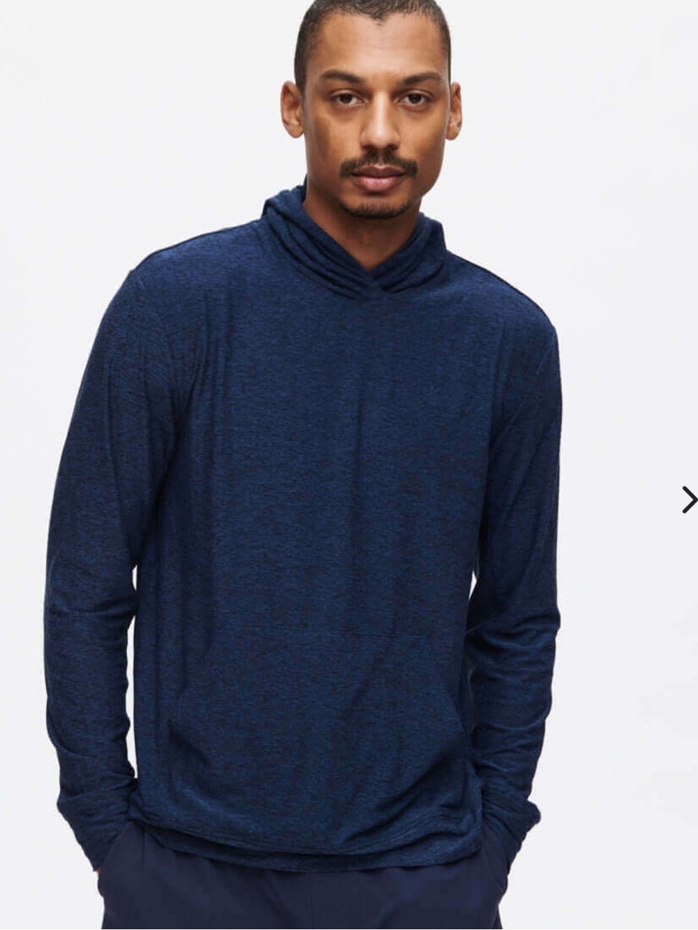 Outdoor Voices Men's Heathered Navy Hoodie Sweatshirt